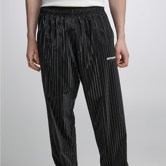 SIXTH JUNE Shiny Plisse Elastic-Waist Pants - Picture 1 of 8